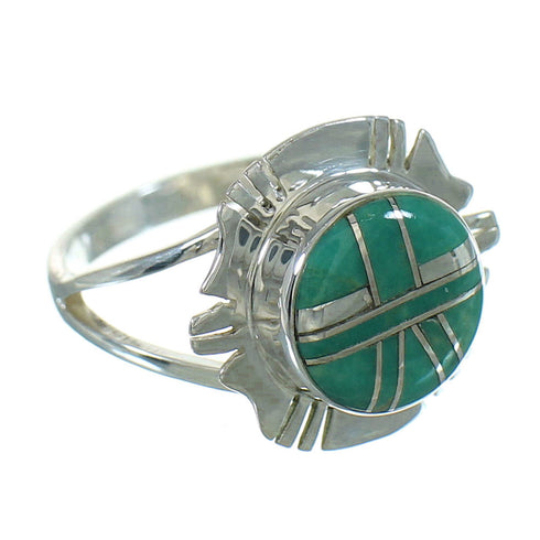 Silver And Turquoise Southwest Ring Size 6-3/4 WX80247